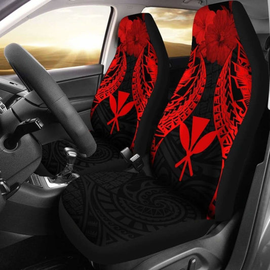 Hawaii Polynesian Car Seat Covers Pride Seal And Hibiscus Red - 232125 - YourCarButBetter