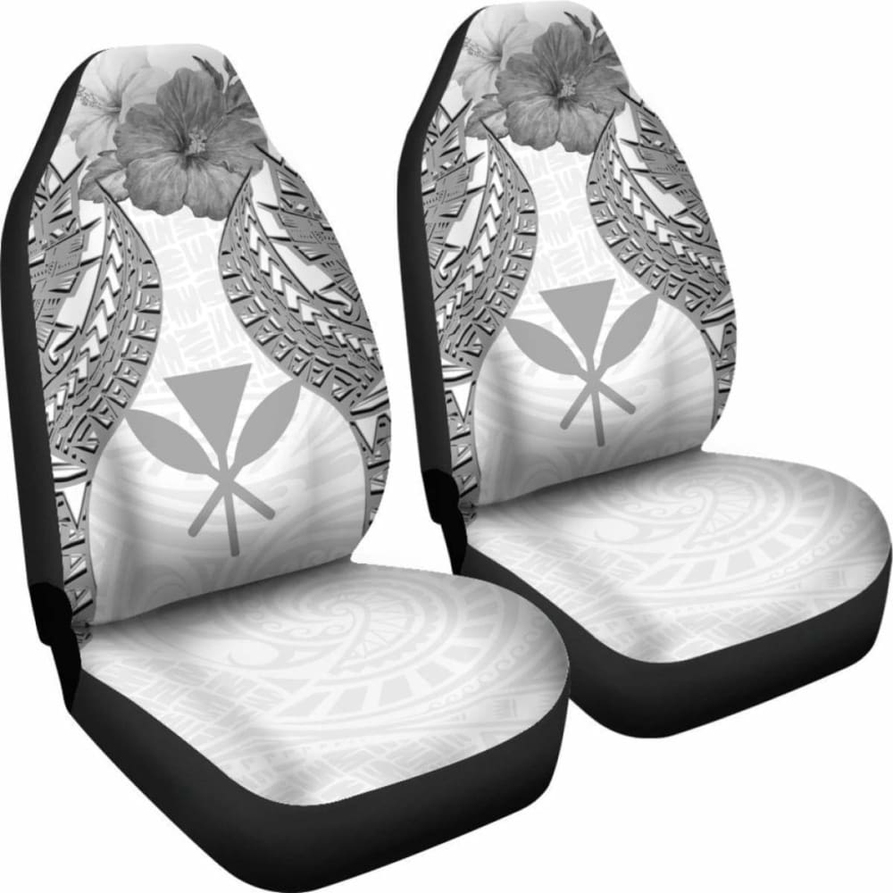 Hawaii Polynesian Car Seat Covers Pride Seal And Hibiscus White - 232125 - YourCarButBetter