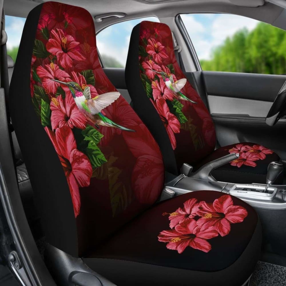Hawaii Red Hibiscus Humming Bird Car Seat Covers - 232125 - YourCarButBetter