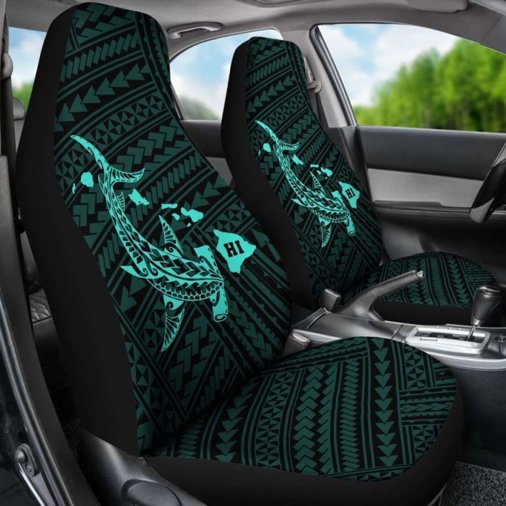Hawaii Shark Turquoise Polynesian Car Seat Covers - 1 102802 - YourCarButBetter