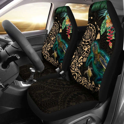 Hawaii Tiki Polynesian Car Seat Cover - Turtle Mix Hibiscus Gold Awesome 091114 - YourCarButBetter