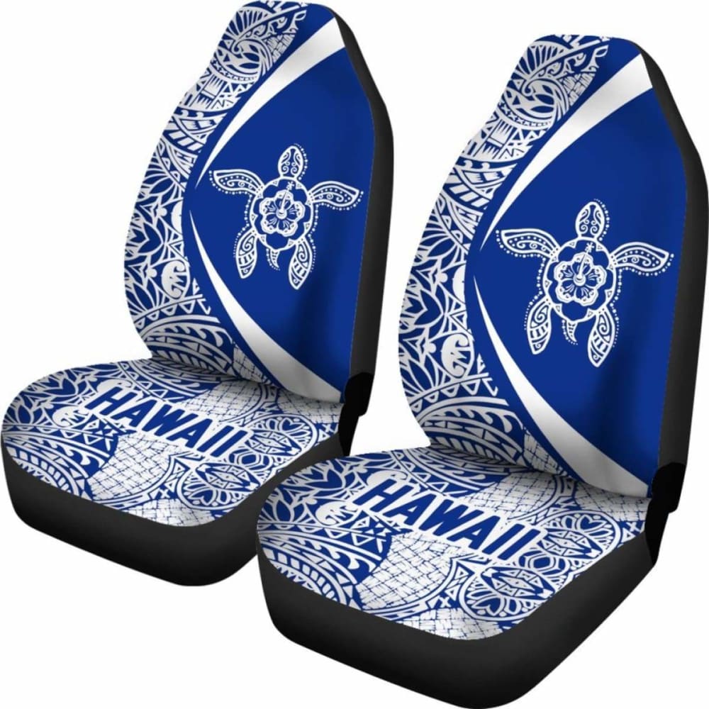 Hawaii Tribal Turtle Hibiscus Car Seat Covers Blue New 091114 - YourCarButBetter