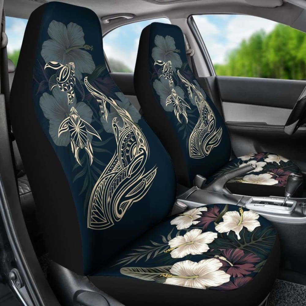 Hawaii Tropical Hibiscus Turtle Shark Aumakua Car Seat Covers - Lucas Style - Blue - New - 091114 - YourCarButBetter