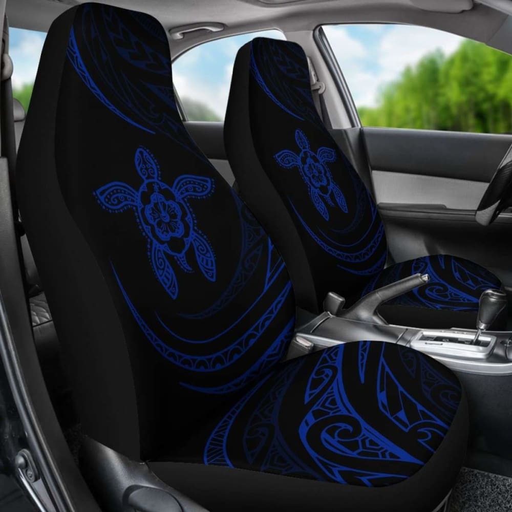 Hawaii Turtle Hibiscus Car Seat Covers - Blue - Best Look - 091114 - YourCarButBetter