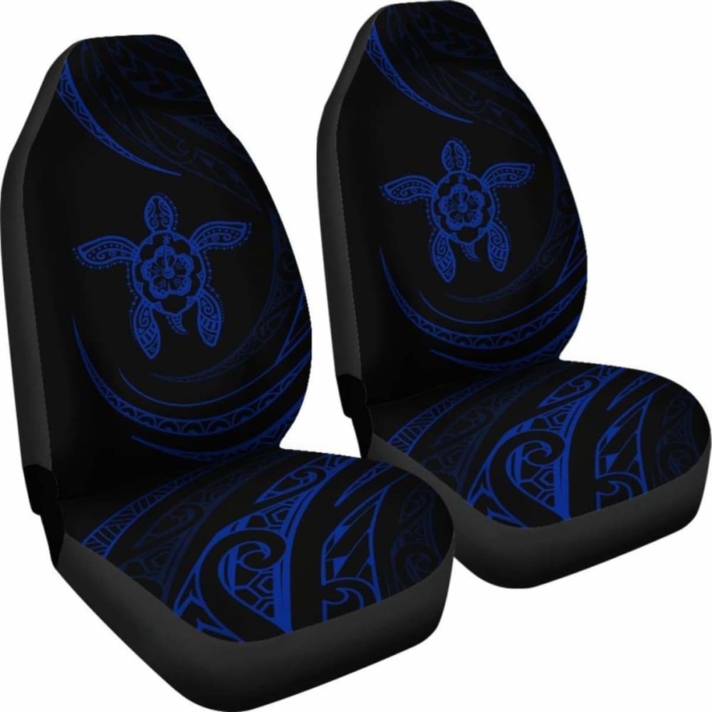 Hawaii Turtle Hibiscus Car Seat Covers - Blue - Best Look - 091114 - YourCarButBetter