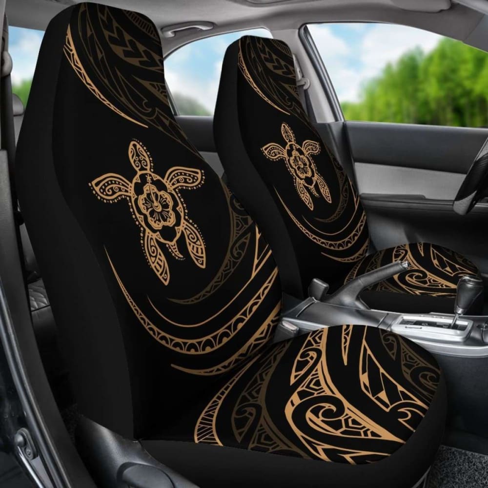 Hawaii Turtle Hibiscus Car Seat Covers - Gold - Best Look - 091114 - YourCarButBetter