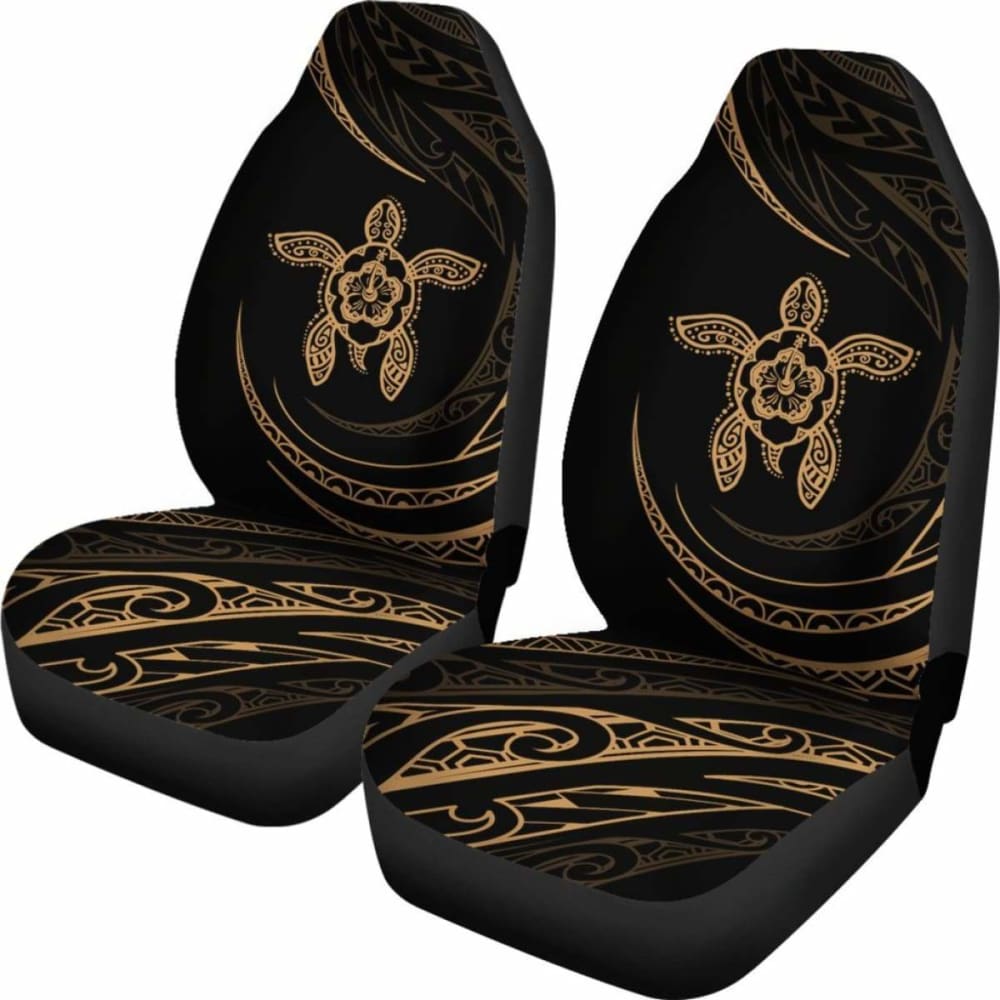 Hawaii Turtle Hibiscus Car Seat Covers - Gold - Best Look - 091114 - YourCarButBetter