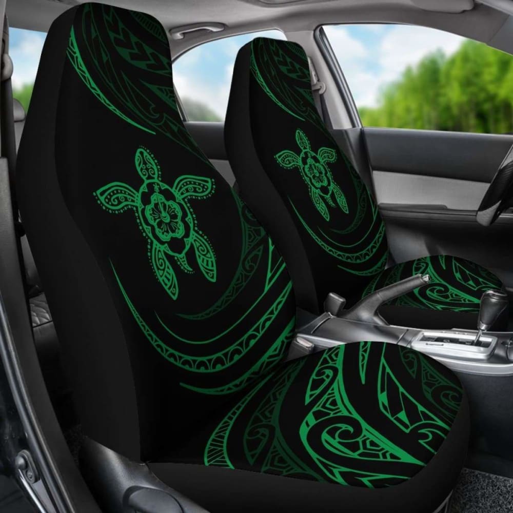 Hawaii Turtle Hibiscus Car Seat Covers - Green - Best Look - 091114 - YourCarButBetter