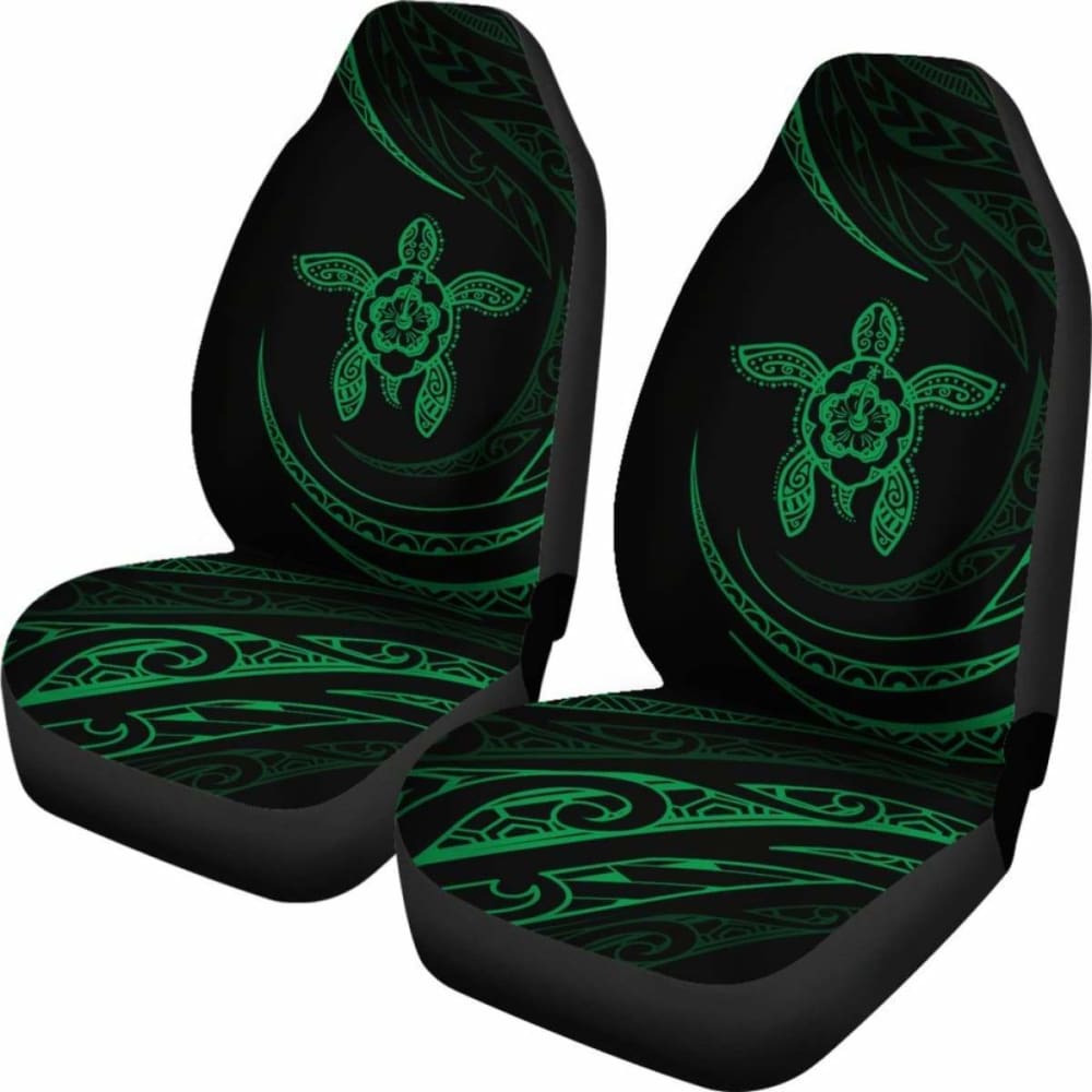 Hawaii Turtle Hibiscus Car Seat Covers - Green - Best Look - 091114 - YourCarButBetter