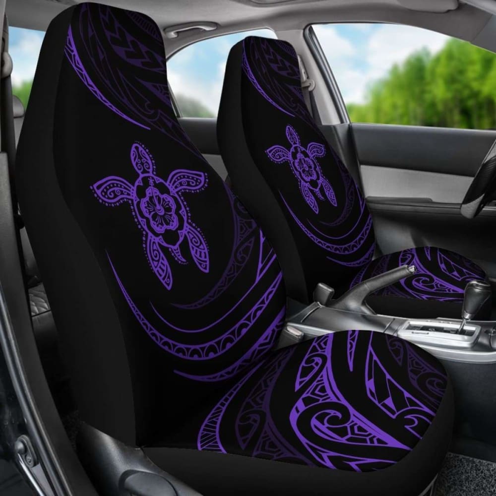 Hawaii Turtle Hibiscus Car Seat Covers - Purple - Best Look - 091114 - YourCarButBetter