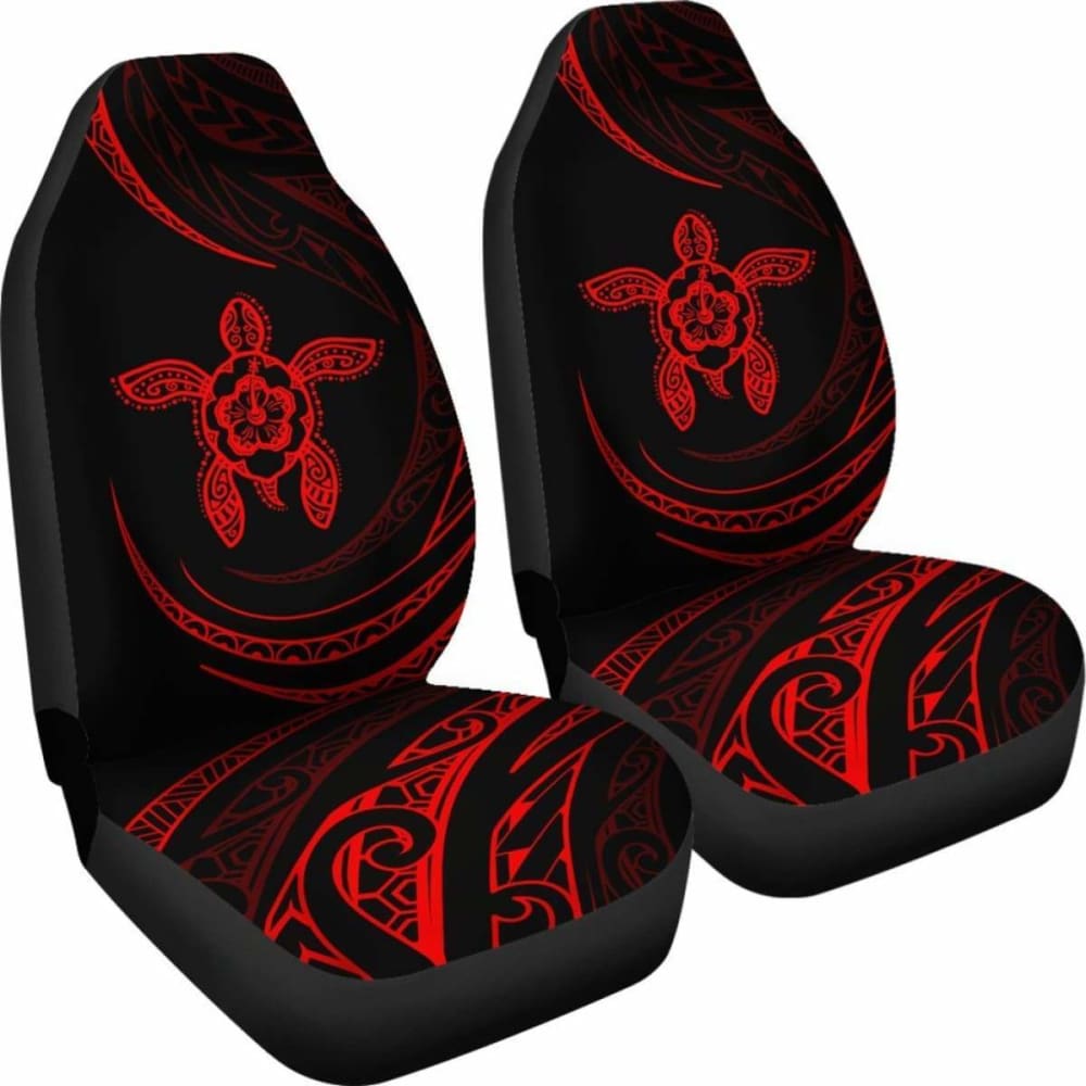 Hawaii Turtle Hibiscus Car Seat Covers - Red - Best Look - 091114 - YourCarButBetter