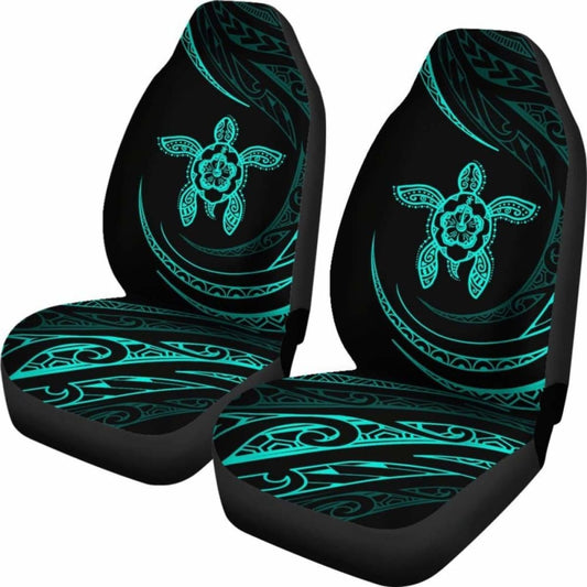 Hawaii Turtle Hibiscus Car Seat Covers - Turquoise - Best Look - 091114 - YourCarButBetter