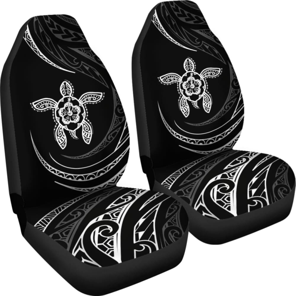 Hawaii Turtle Hibiscus Car Seat Covers - White - Best Look - 091114 - YourCarButBetter