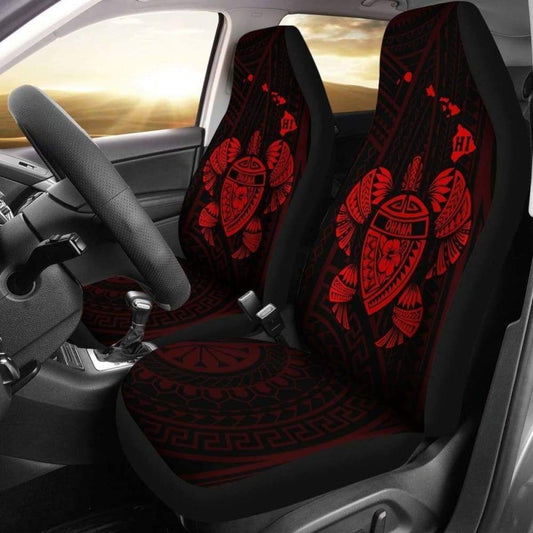 Hawaii Turtle Hibiscus Map Car Seat Covers - Red - New - 091114 - YourCarButBetter