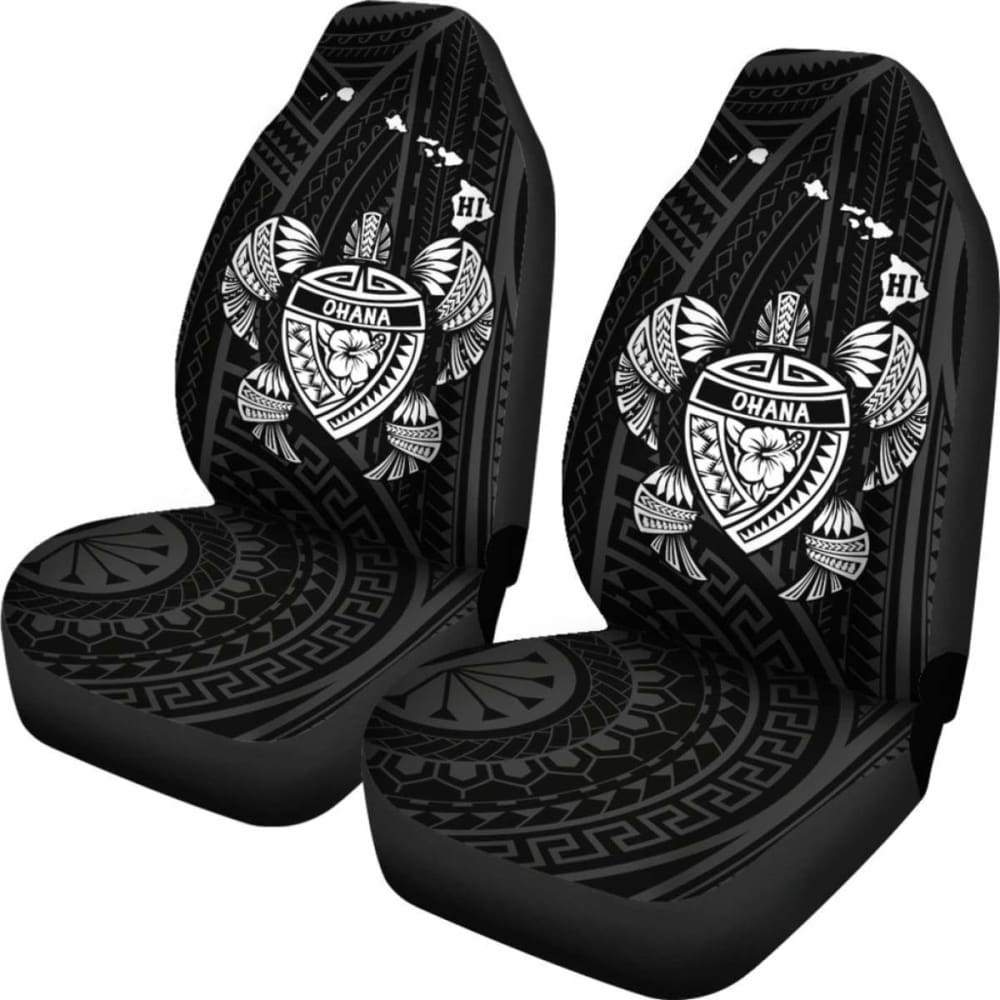 Hawaii Turtle Hibiscus Map Car Seat Covers - White - New - 091114 - YourCarButBetter