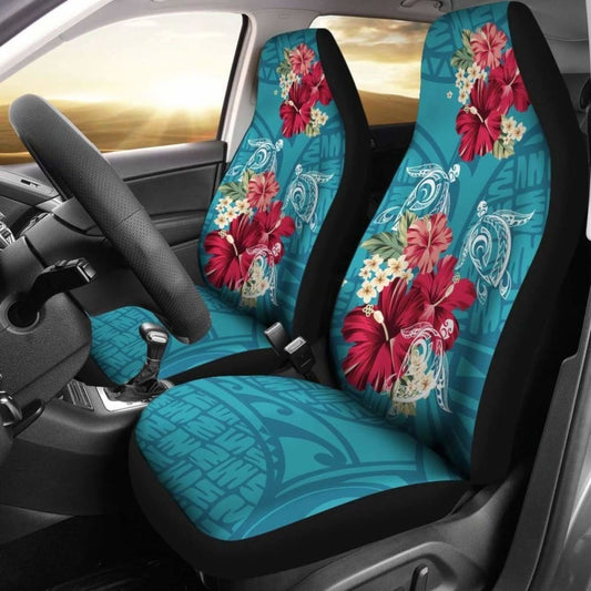 Hawaii Turtle Hibiscus Plumeria Blue Polynesian - Car Seat Cover New Awesome 091114 - YourCarButBetter