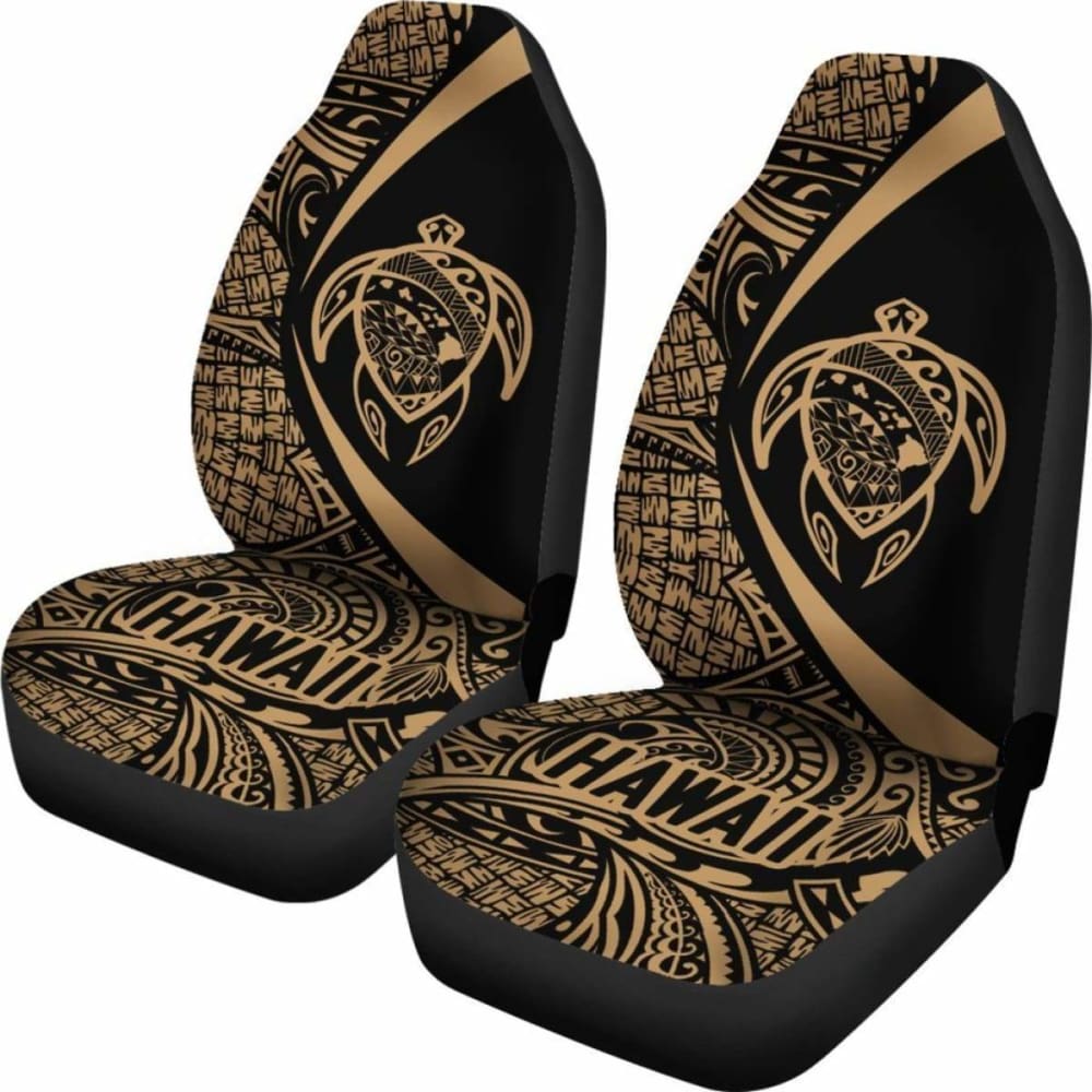 Hawaii Turtle Map Polynesian Car Seat Covers - Gold - Best Look - New 091114 - YourCarButBetter