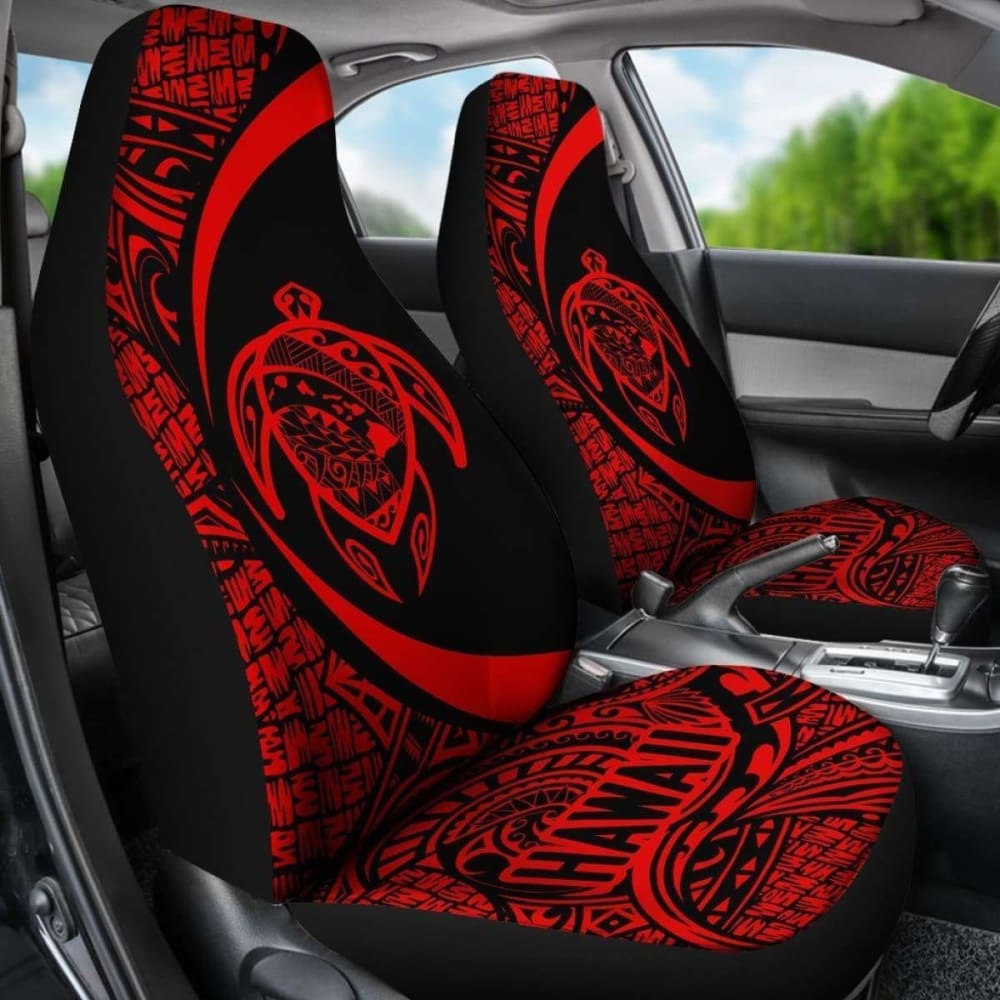 Hawaii Turtle Map Polynesian Car Seat Covers - Red - Best Look - New 091114 - YourCarButBetter