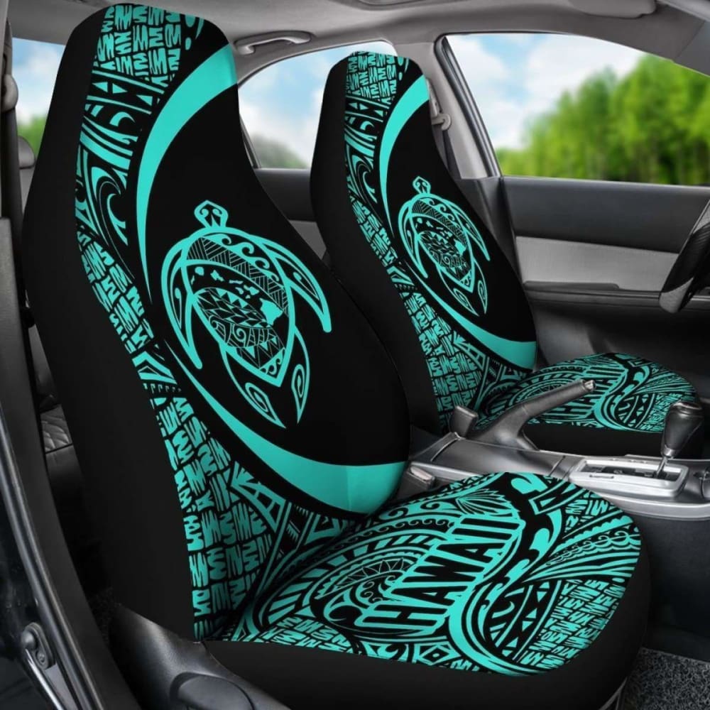 Hawaii Turtle Map Polynesian Car Seat Covers - Turquoise - Best Look - New 091114 - YourCarButBetter