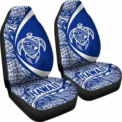 Hawaii Turtle Map Polynesian Car Seat Covers - White And Blue - Best Look - New 091114 - YourCarButBetter