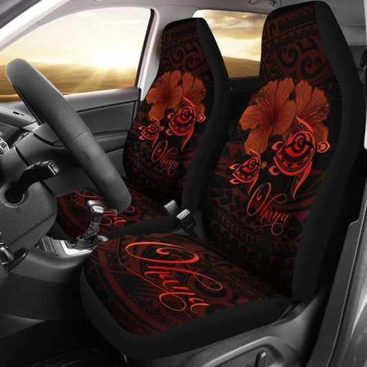 Hawaii Turtle Ohana Hibiscus Poly Car Seat Covers - Red - New Awesome 091114 - YourCarButBetter