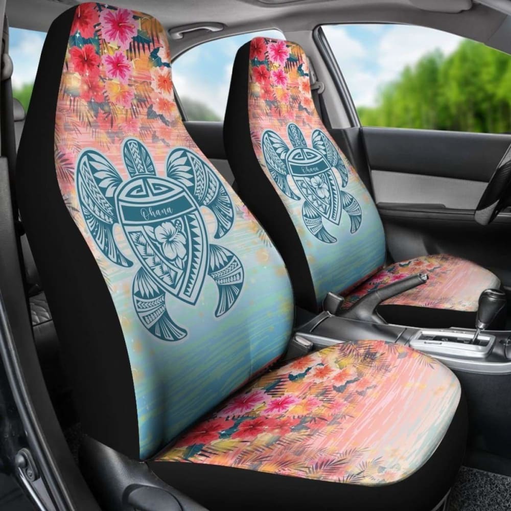 Hawaii Turtle Ohana Stary Night Hibiscus Car Set Cover - New - Awesome 091114 - YourCarButBetter