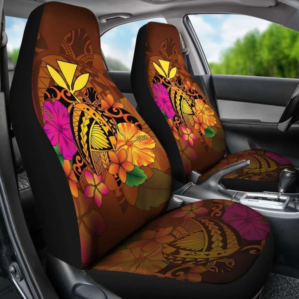 Hawaii Turtle Tribal Map Hibiscus Plumeria Car Seat Cover - New 091114 - YourCarButBetter