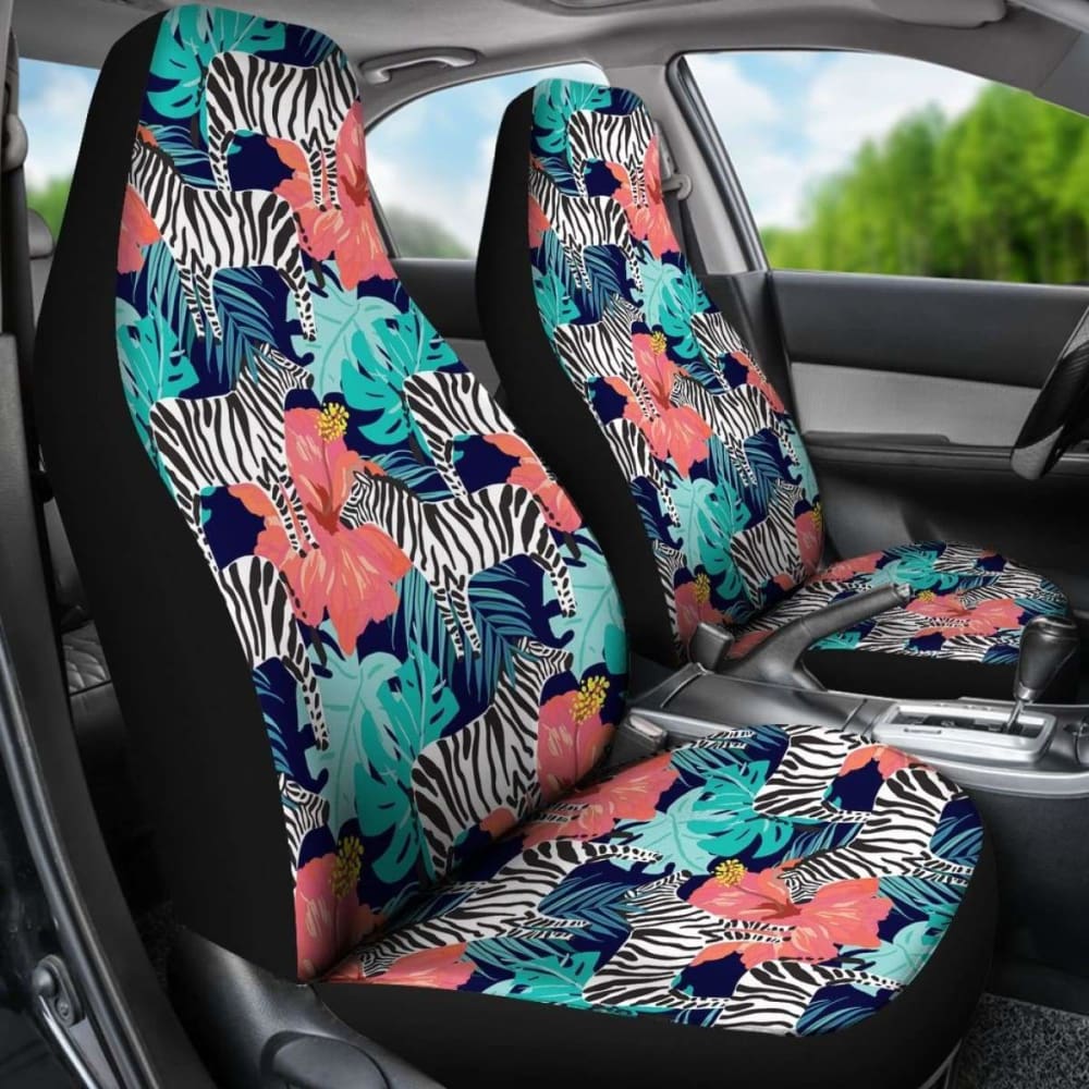 Hawaii Zebra Tropical Hibiscus Car Seat Covers 232125 - YourCarButBetter