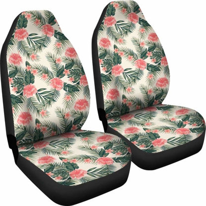 Hawaiian Hibiscus Plumeria Tropical Red Car Seat Cover - 232125 - YourCarButBetter