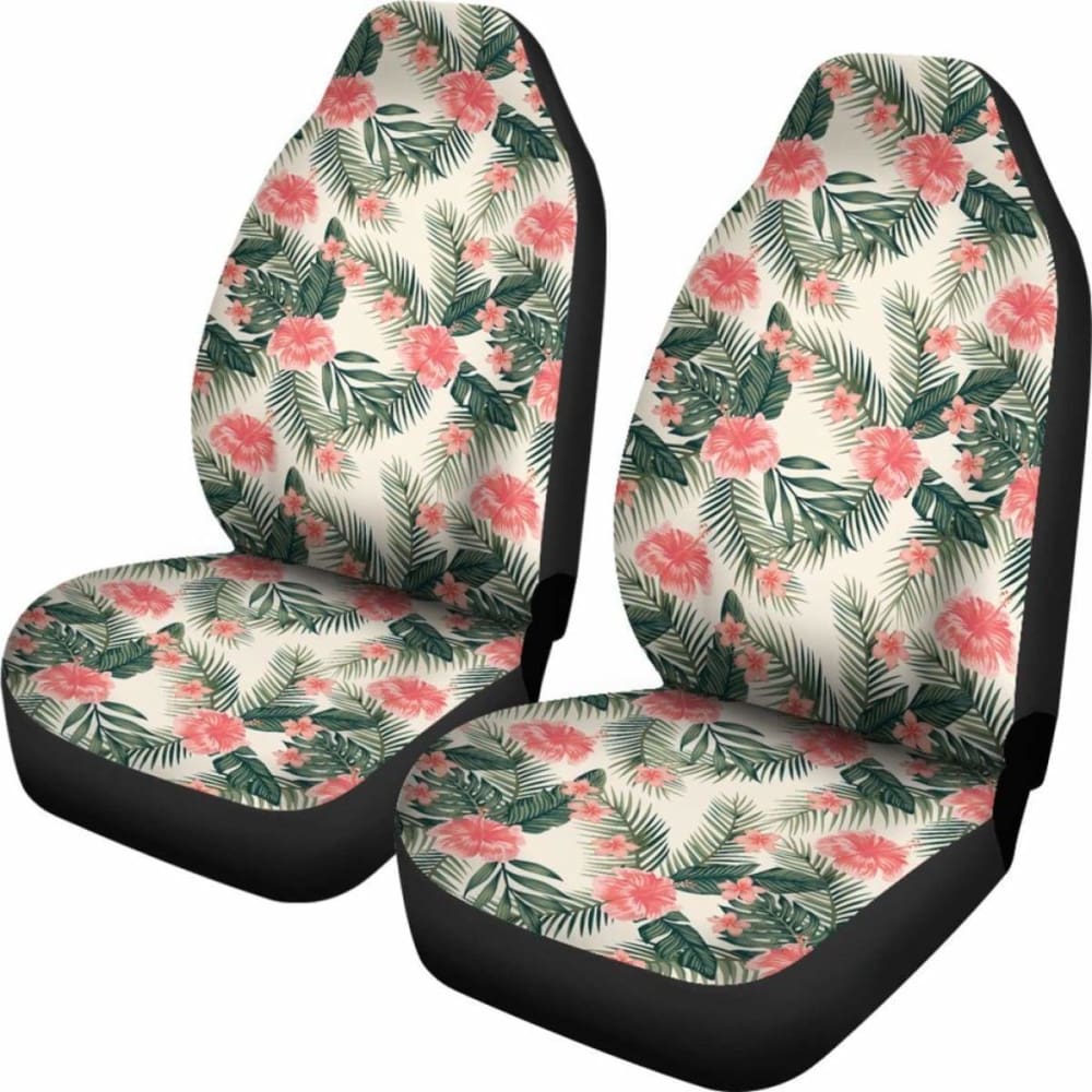Hawaiian Hibiscus Plumeria Tropical Red Car Seat Cover - 232125 - YourCarButBetter