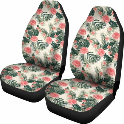 Hawaiian Hibiscus Plumeria Tropical Red Car Seat Cover - 232125 - YourCarButBetter