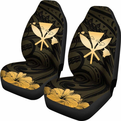 Hawaiian Kanaka Car Seat Covers Hibiscus Polynesian Love Gold 232125 - YourCarButBetter