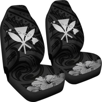 Hawaiian Kanaka Car Seat Covers Hibiscus Polynesian Love Gray 232125 - YourCarButBetter
