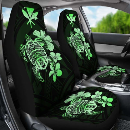 Hawaiian Kanaka Hibiscus Plumeria Mix Polynesian Turtle Car Seat Covers Green New Awesome 091114 - YourCarButBetter