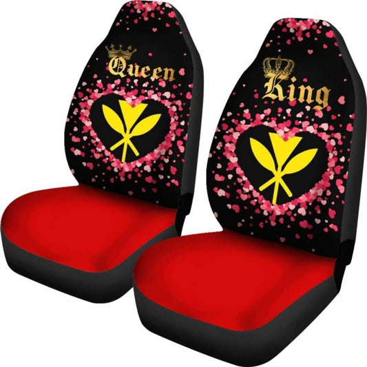(Hawaiian) Kanaka Maoli Car Seat Cover Couple King Queen 105905 - YourCarButBetter