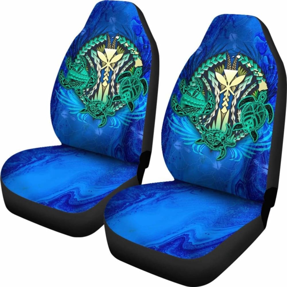 Hawaiian Kanaka Maoli Car Seat Covers Polynesian Turtle Swirls Blue Awesome 091114 - YourCarButBetter