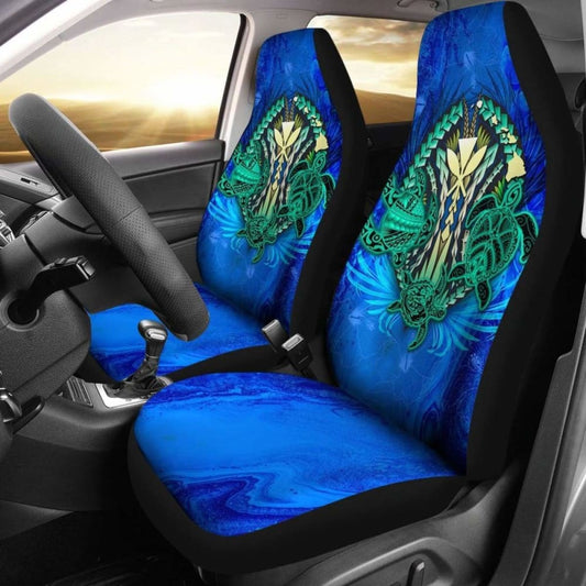 Hawaiian Kanaka Maoli Car Seat Covers Polynesian Turtle Swirls Blue Awesome 091114 - YourCarButBetter