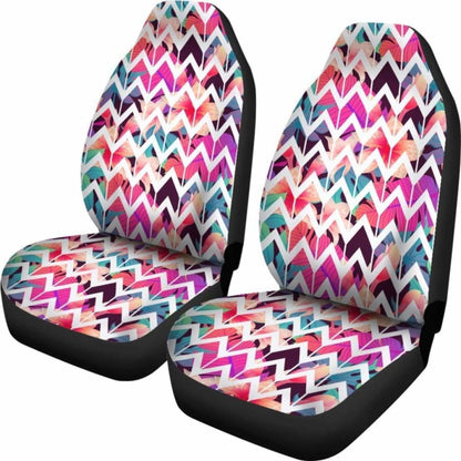 Hawaiian Palm Foliage On Striped Zigzag Car Seat Cover Amazing 105905 - YourCarButBetter