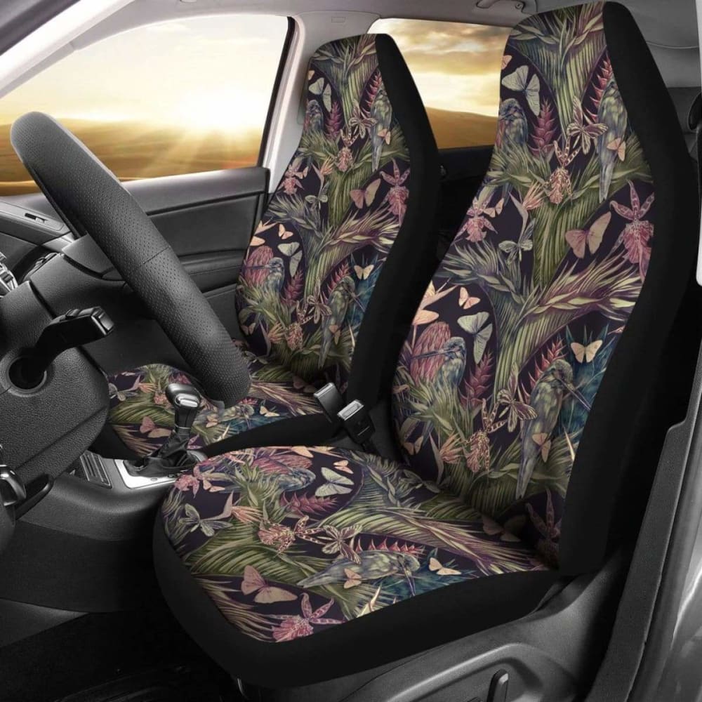 Hawaiian Palm Leaves Tropical Flowers Car Seat Cover - 174914 - YourCarButBetter