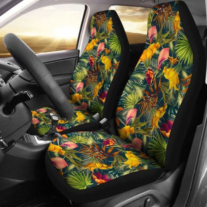 Hawaiian Seamless Tropical Flower Plant And Leaf Pattern Car Seat Cover Amazing 105905 - YourCarButBetter
