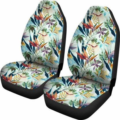 Hawaiian Tropical Flower Plant And Leaf Pattern Car Seat Cover Amazing 105905 - YourCarButBetter
