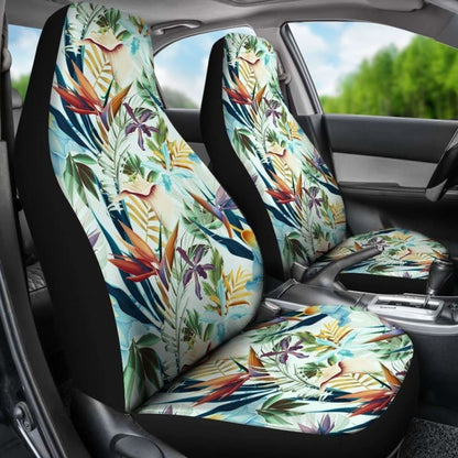 Hawaiian Tropical Flower Plant And Leaf Pattern Car Seat Cover Amazing 105905 - YourCarButBetter