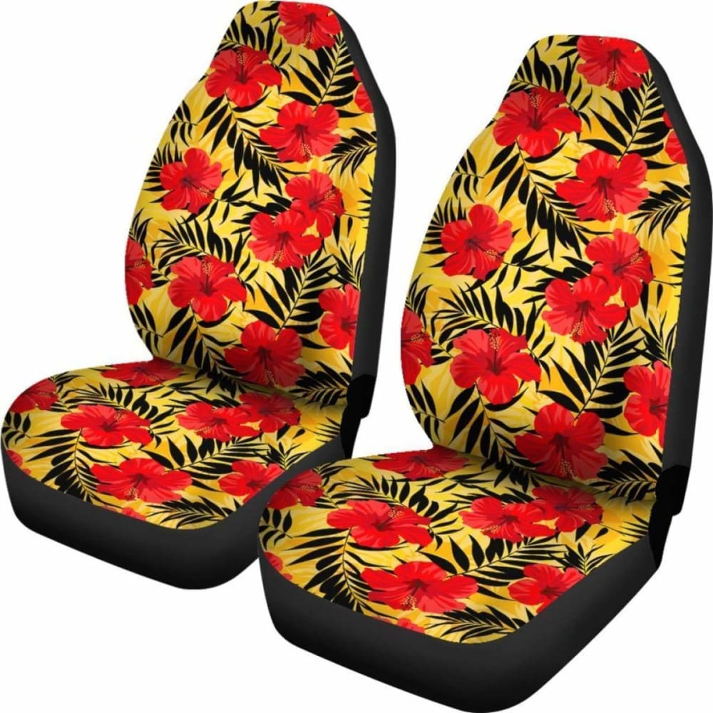 Hawaiian Tropical Flowers And Palm Leaves Car Seat Cover - 174914 - YourCarButBetter