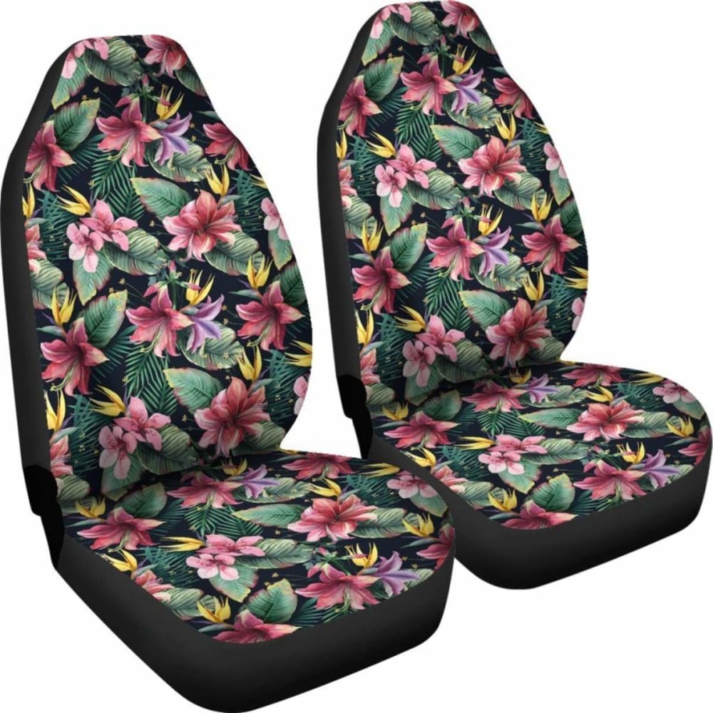 Hawaiian Tropical Flowers Palm And Leaves Car Seat Cover - 174914 - YourCarButBetter