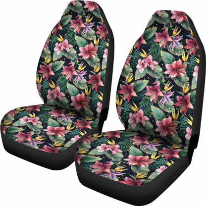 Hawaiian Tropical Flowers Palm And Leaves Car Seat Cover - 174914 - YourCarButBetter