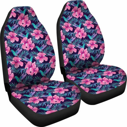 Hawaiian Tropical Flowers With Hummingbirds Palm Leaves Car Seat Cover - 174914 - YourCarButBetter