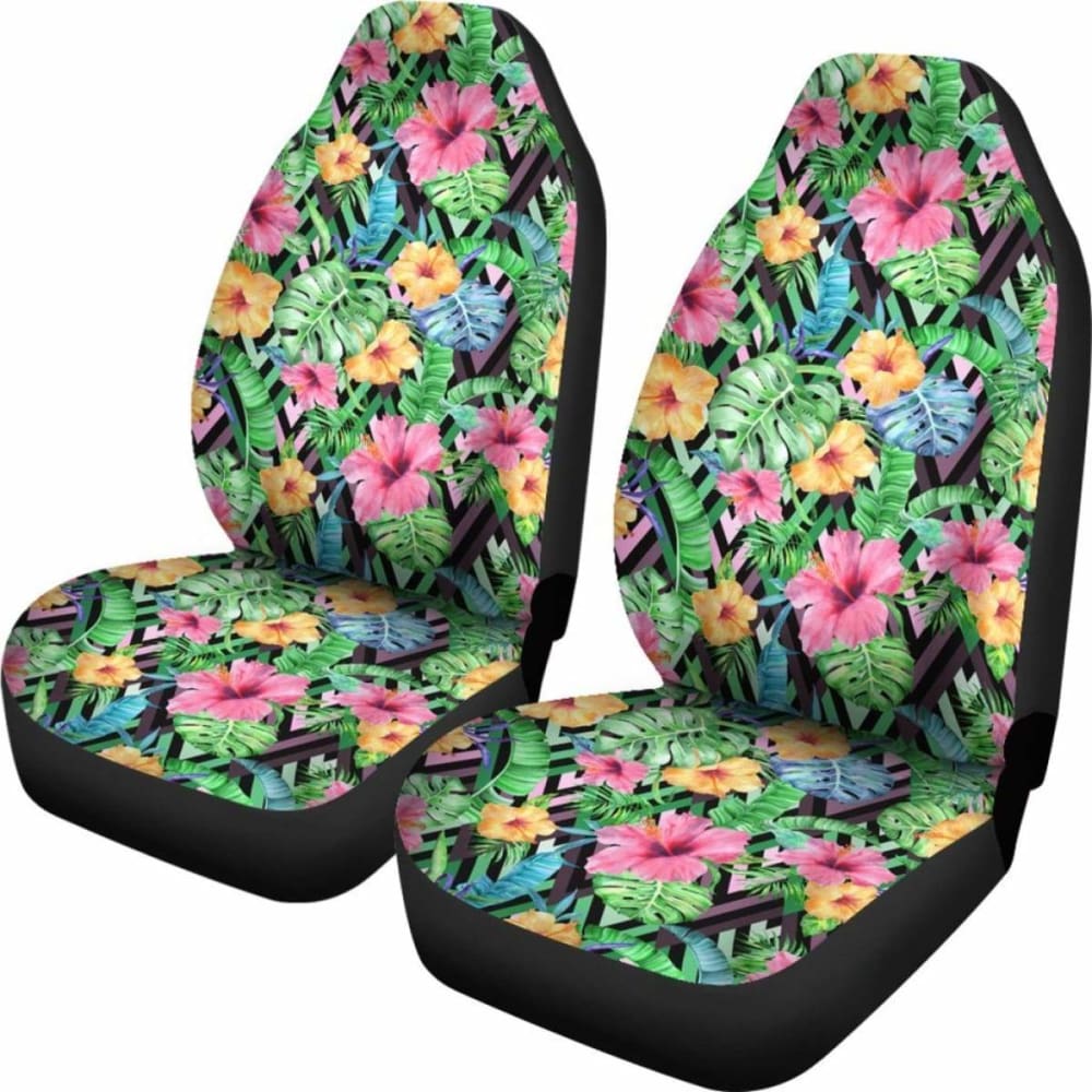 Hawaiian Tropical Hibiscus Banana Leafs Car Seat Cover - 232125 - YourCarButBetter