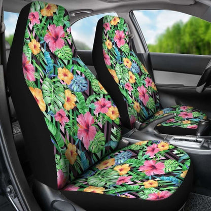 Hawaiian Tropical Hibiscus Banana Leafs Car Seat Cover - 232125 - YourCarButBetter