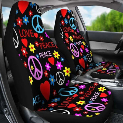Heart Love Peace Car Seat Covers | Give Your Car A Makeover! 221205 - YourCarButBetter