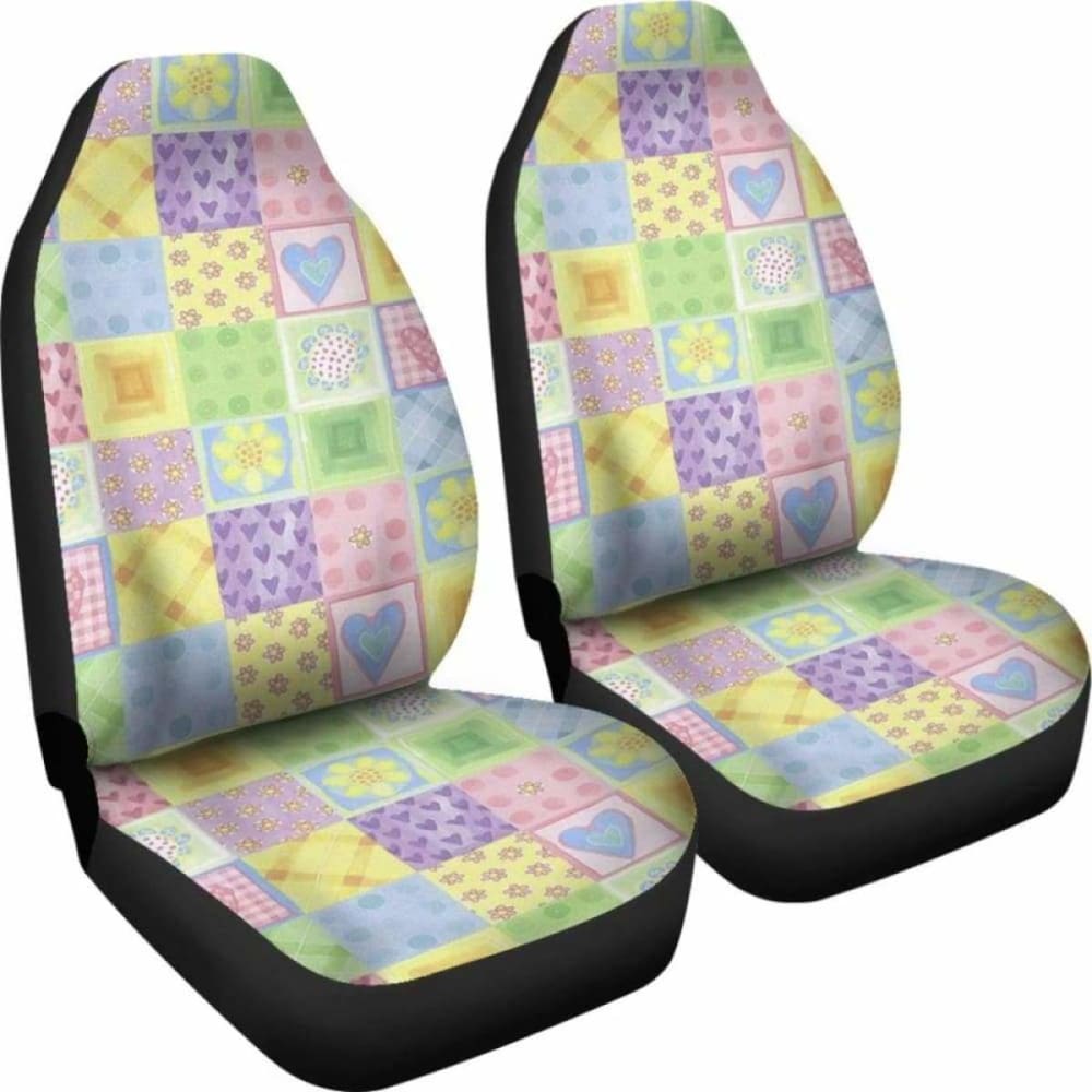Heart Patchwork Car Seat Covers 174914 - YourCarButBetter